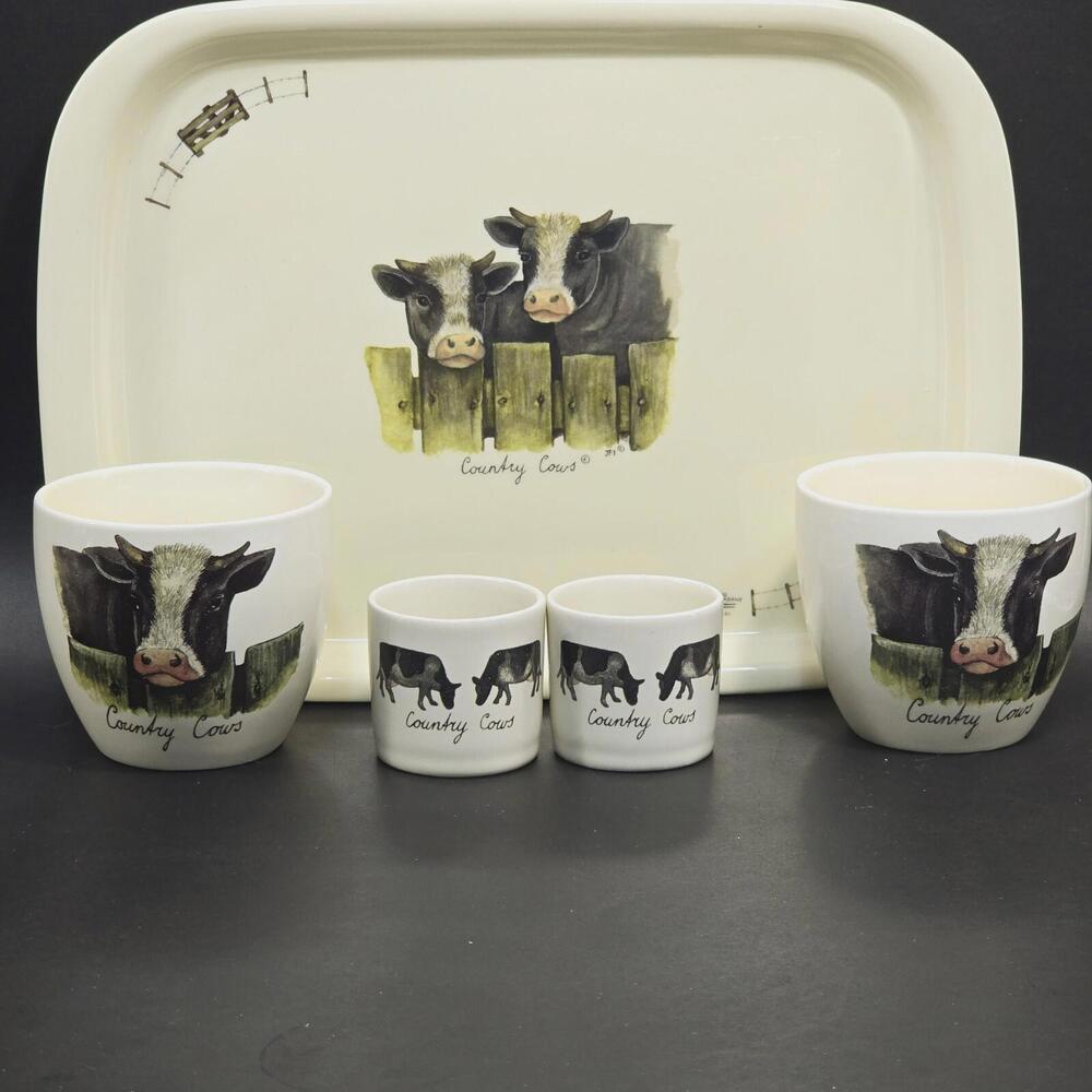 Vtg Country Cows Pattern Original World Of Jet Lot TER STEEGE NETHERLANDS Rare
